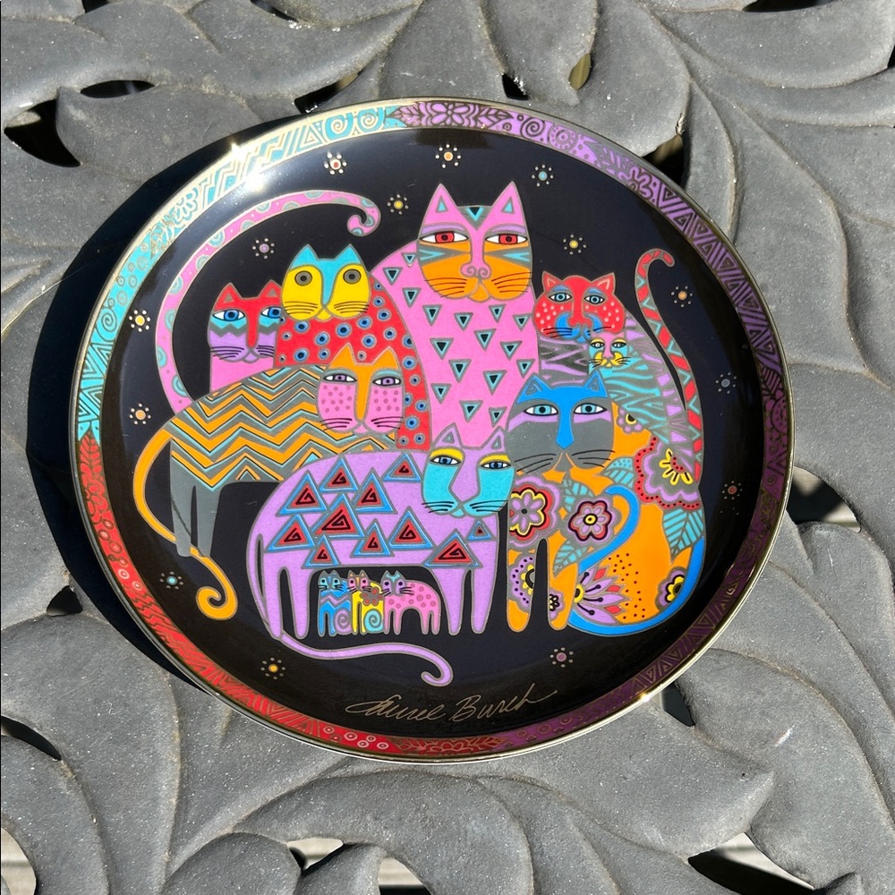 Laurel Burch Franklin Mint Fabulous Felines Cat Design Decorative Plate